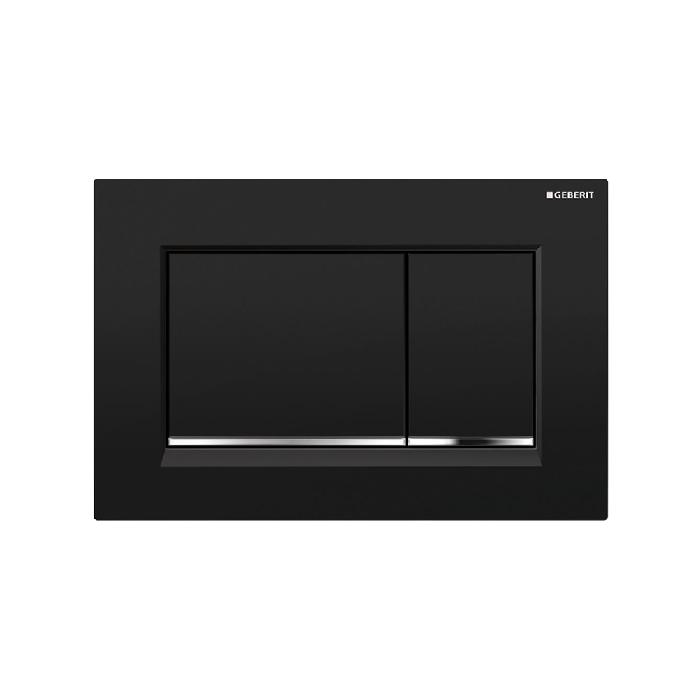 SQPPBK: Black Concealed Cistern Flush Plate with Square Buttons - Sold separately