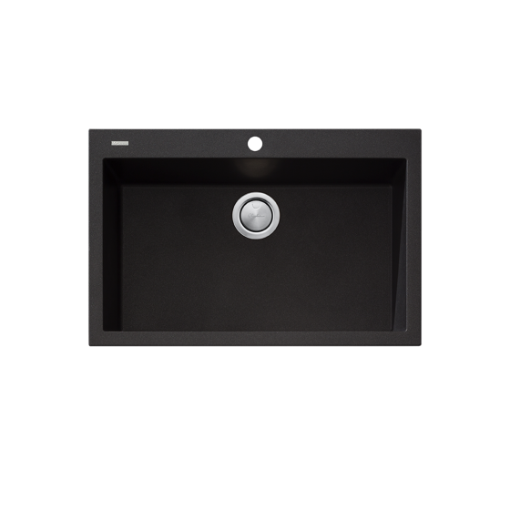 Santorini Black Mega Bowl Topmount Sink